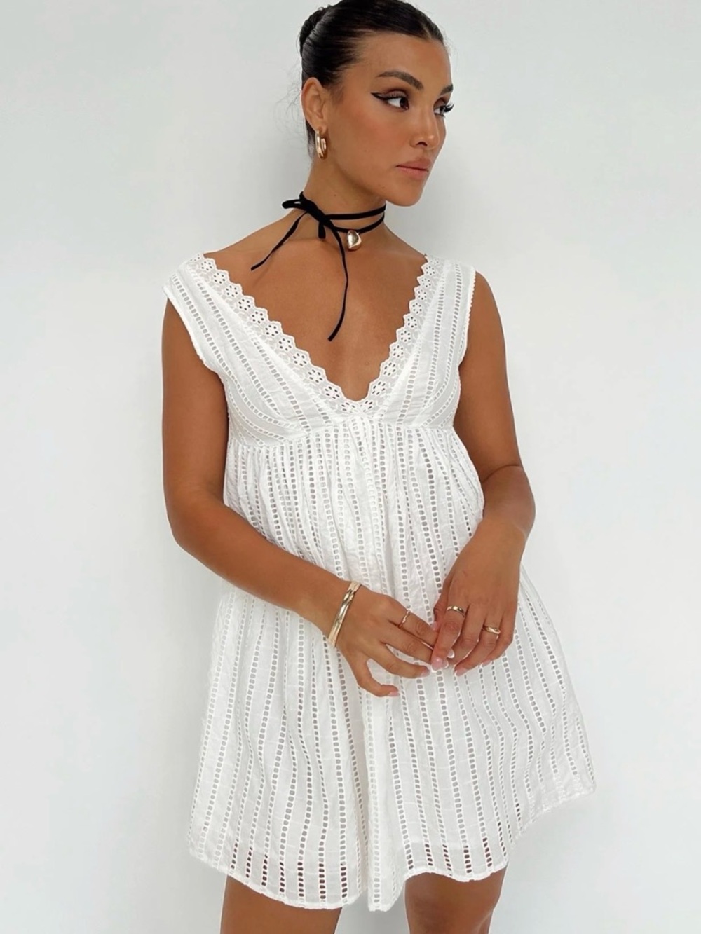 NWT Princess Polly White Laney Mini Dress US 2